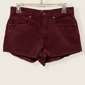 Kendall & Kylie Maroon Corduroy Shorts